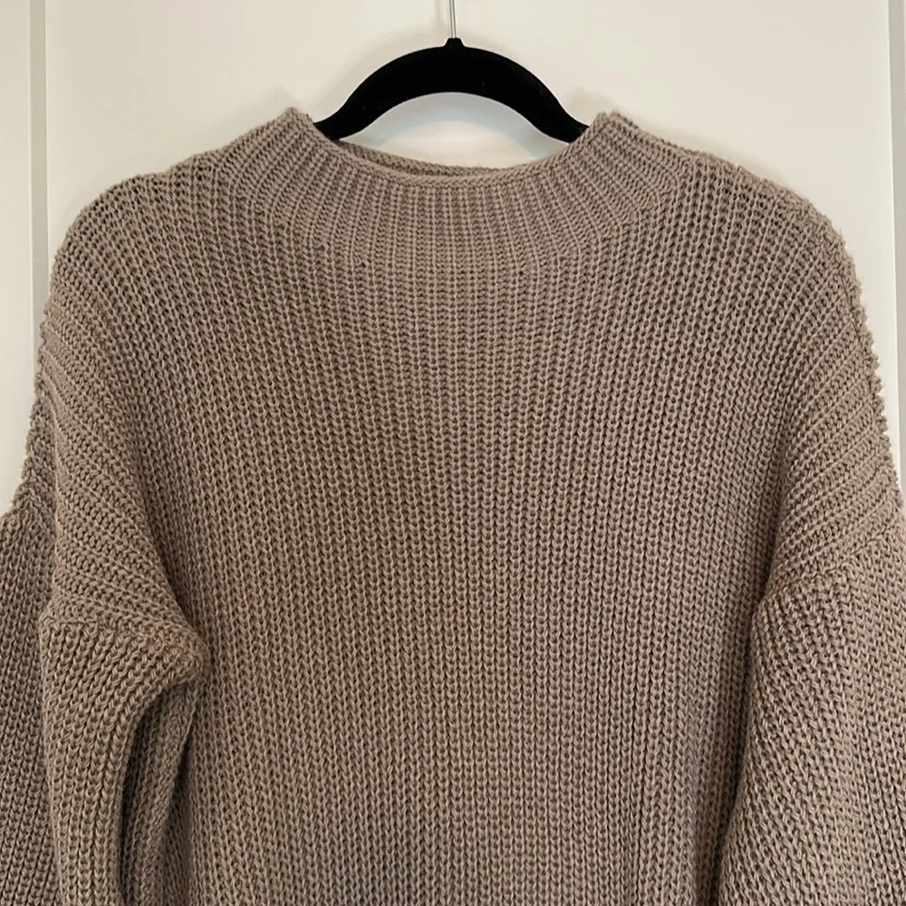 NWOT Cozy Knit Taupe Dress - Picture 2 of 5